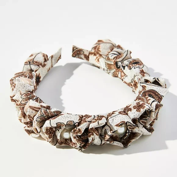 Anthropologie Embellished Ruffled Headband - Picture 1 of 1